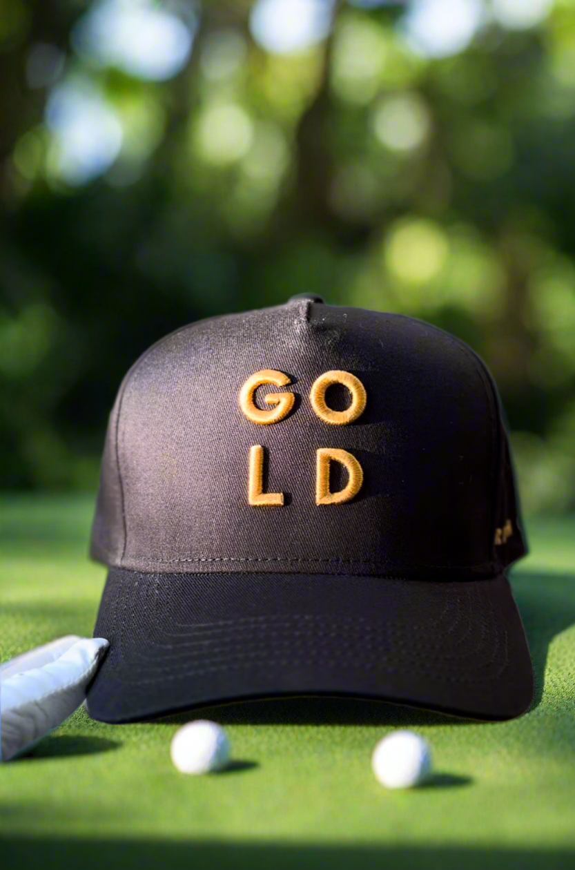 Up & Down “GOLD” Hat - Black (Black Ball Marker included)