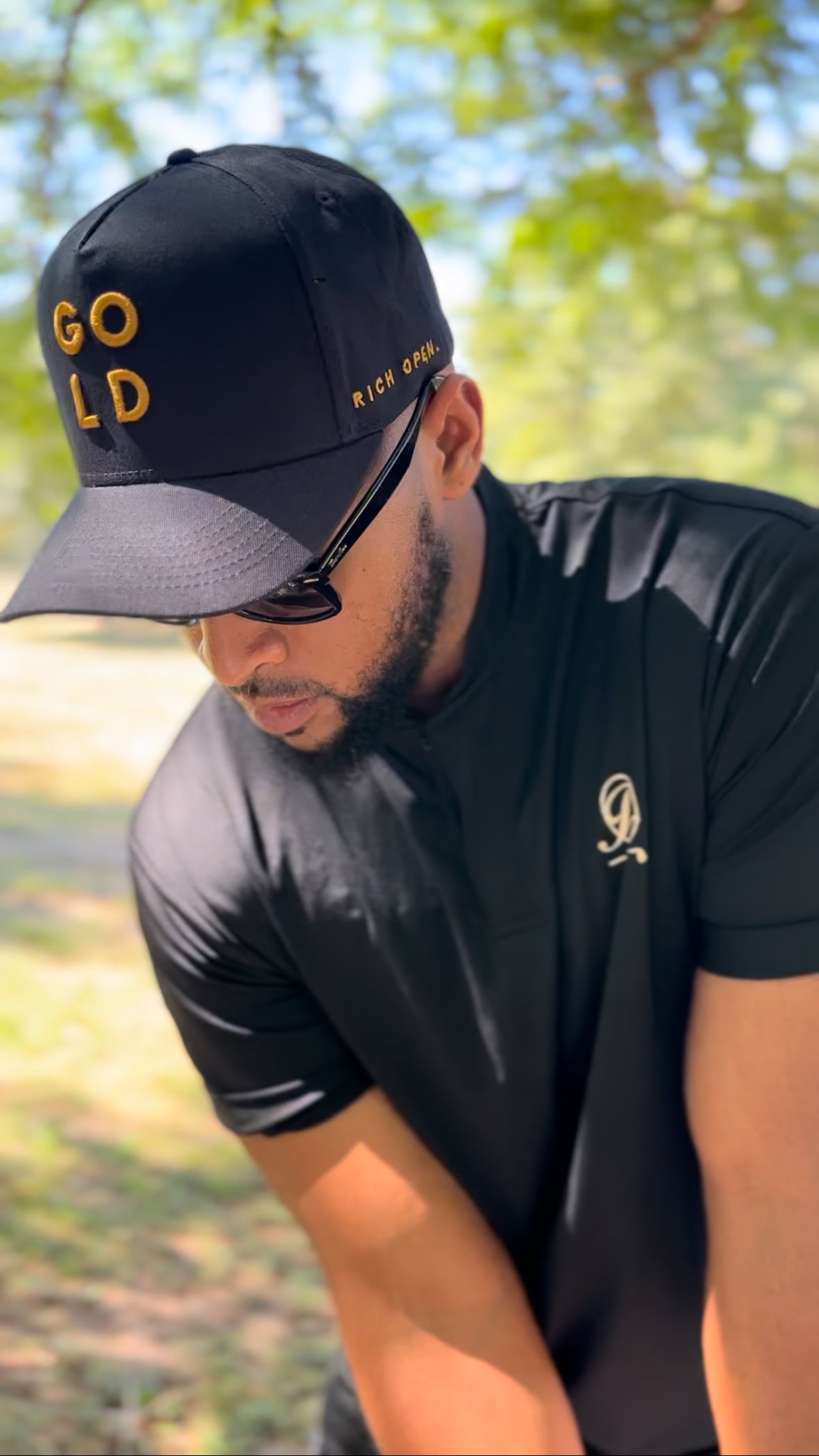 Up & Down “GOLD” Hat - Black (Black Ball Marker included)