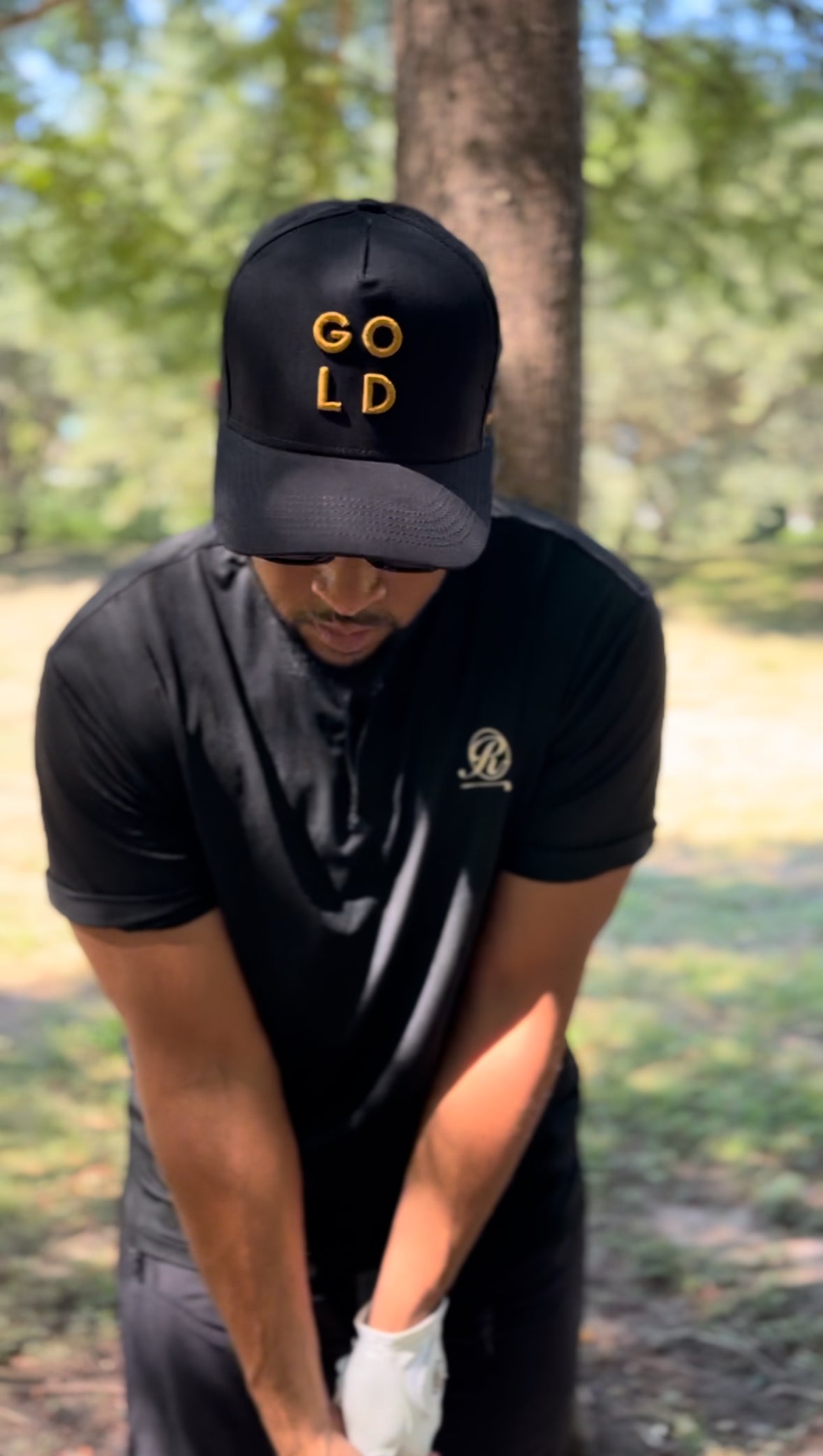 Up & Down “GOLD” Hat - Black (Black Ball Marker included)