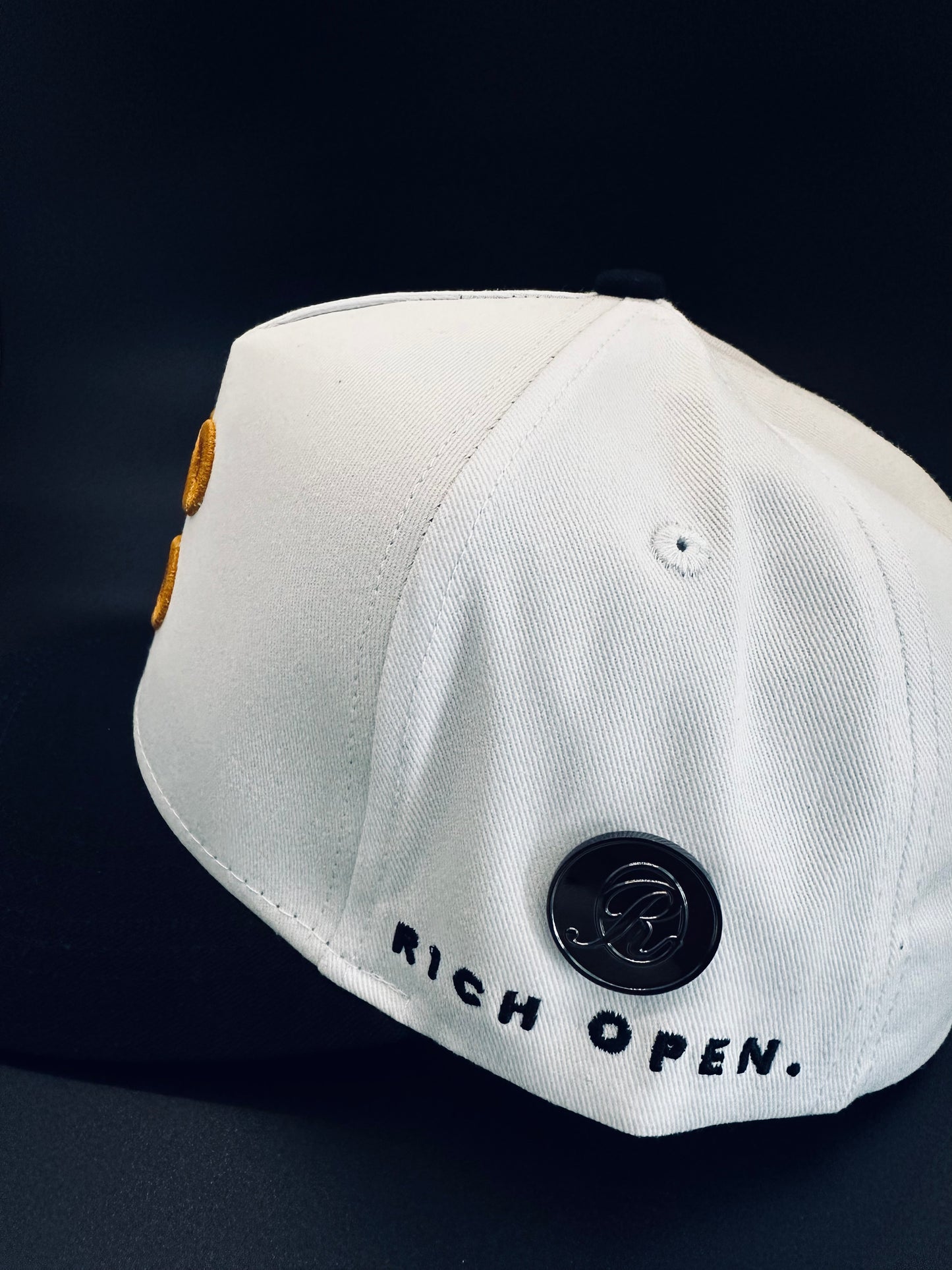 Up & Down “GOLD” Hat - White (Black Ball Marker included)