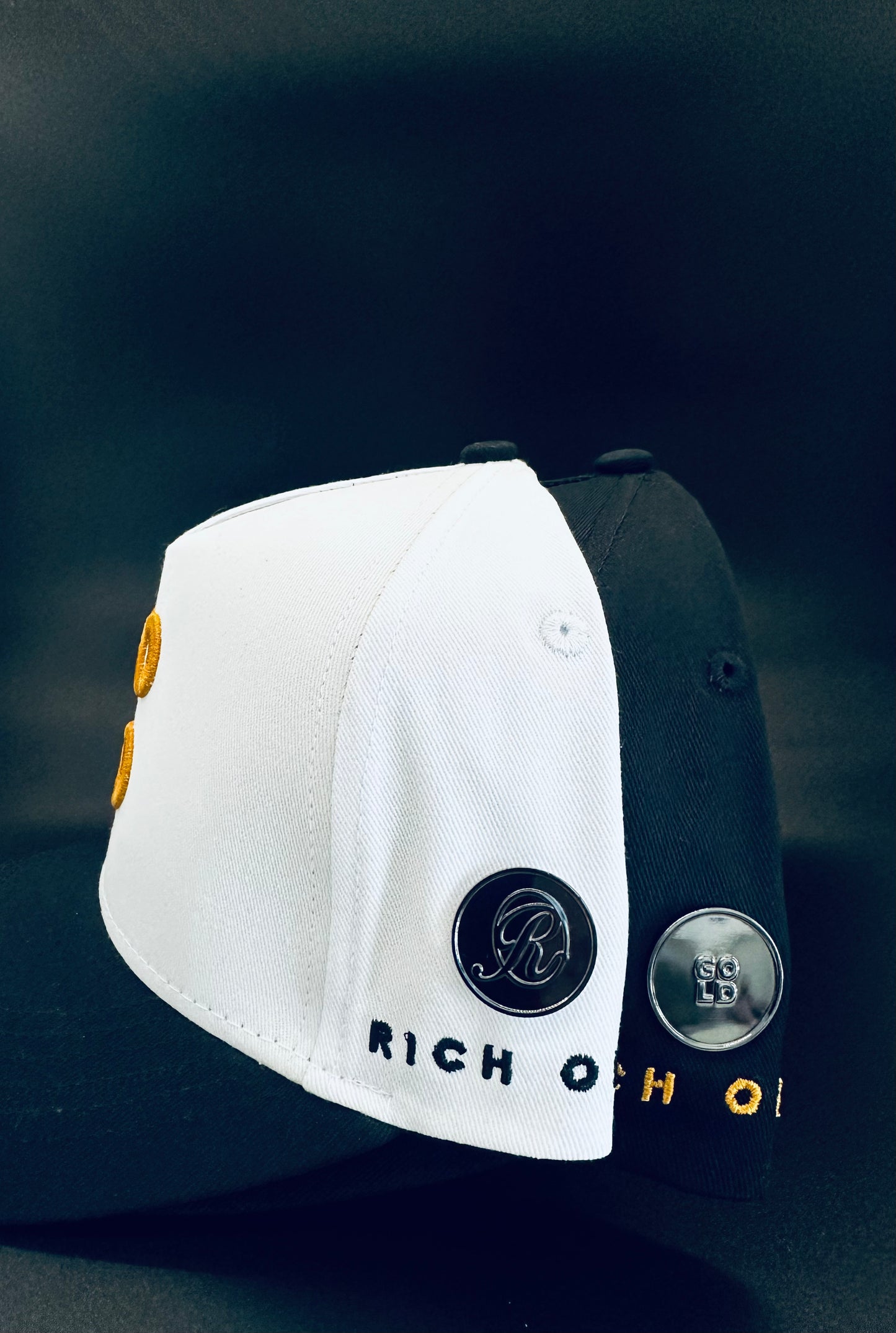 Up & Down “GOLD” Hat - White (Black Ball Marker included)