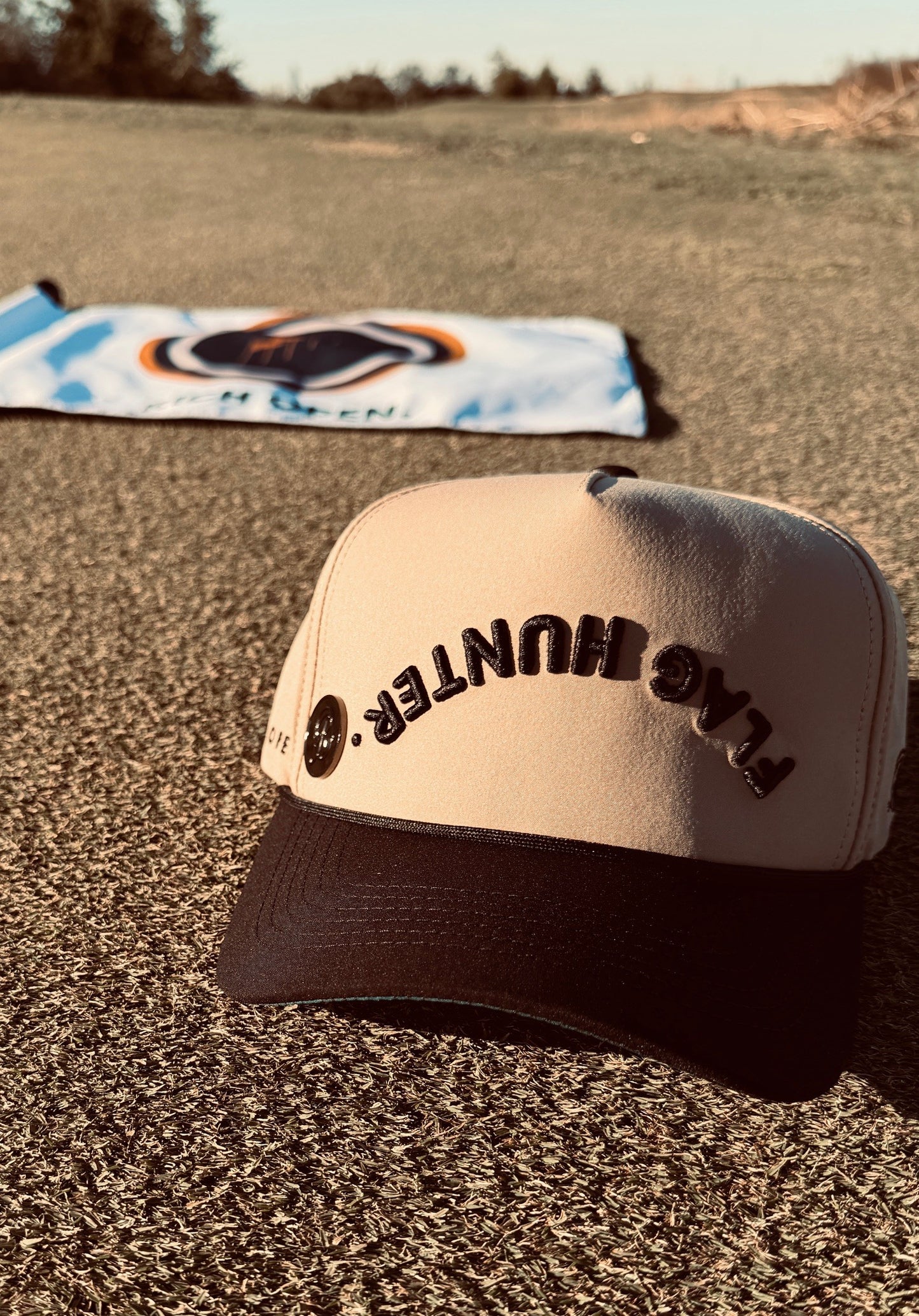 Flag Hunter Hat - Black on Khaki