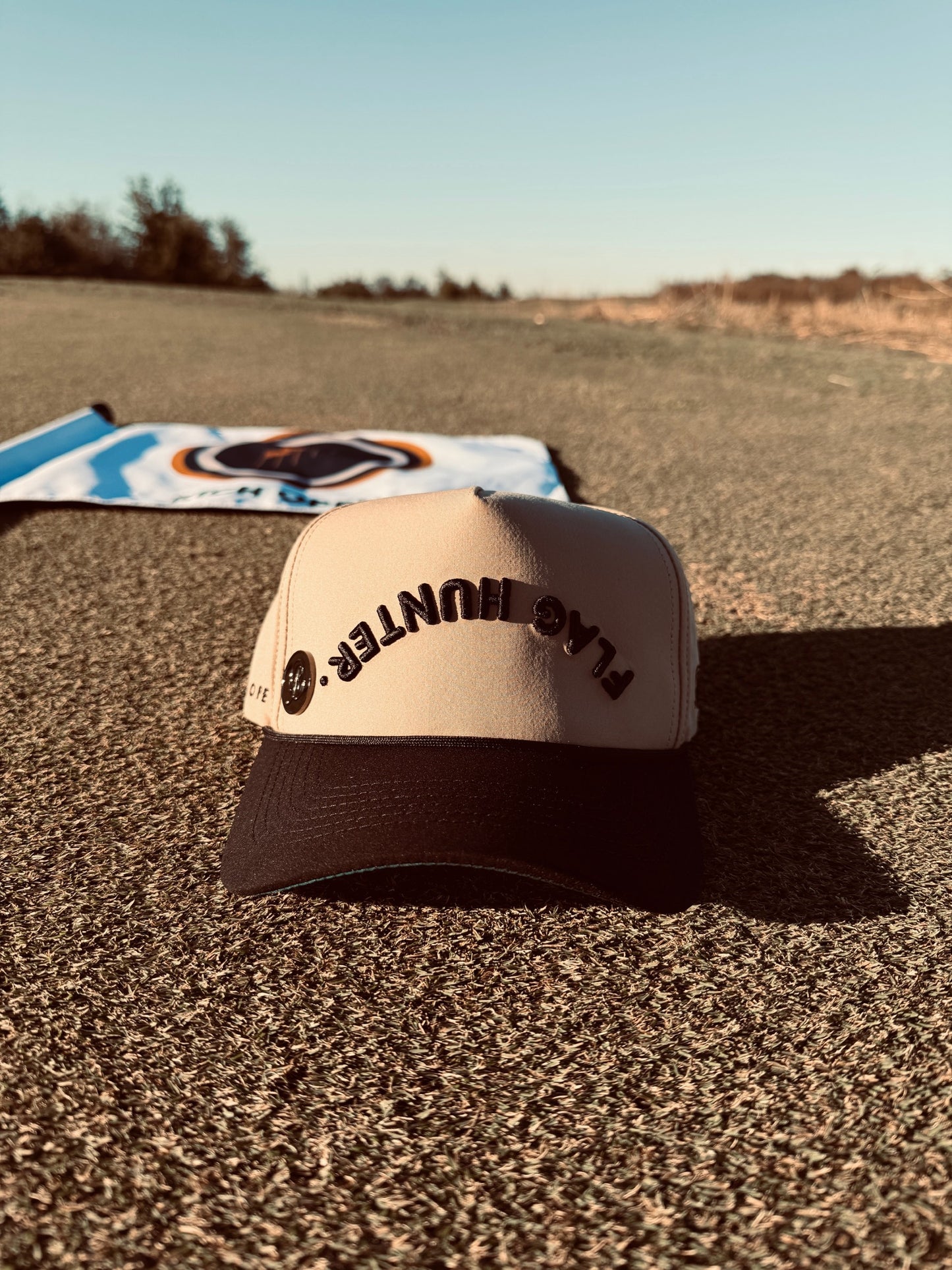 Flag Hunter Hat - Black on Khaki