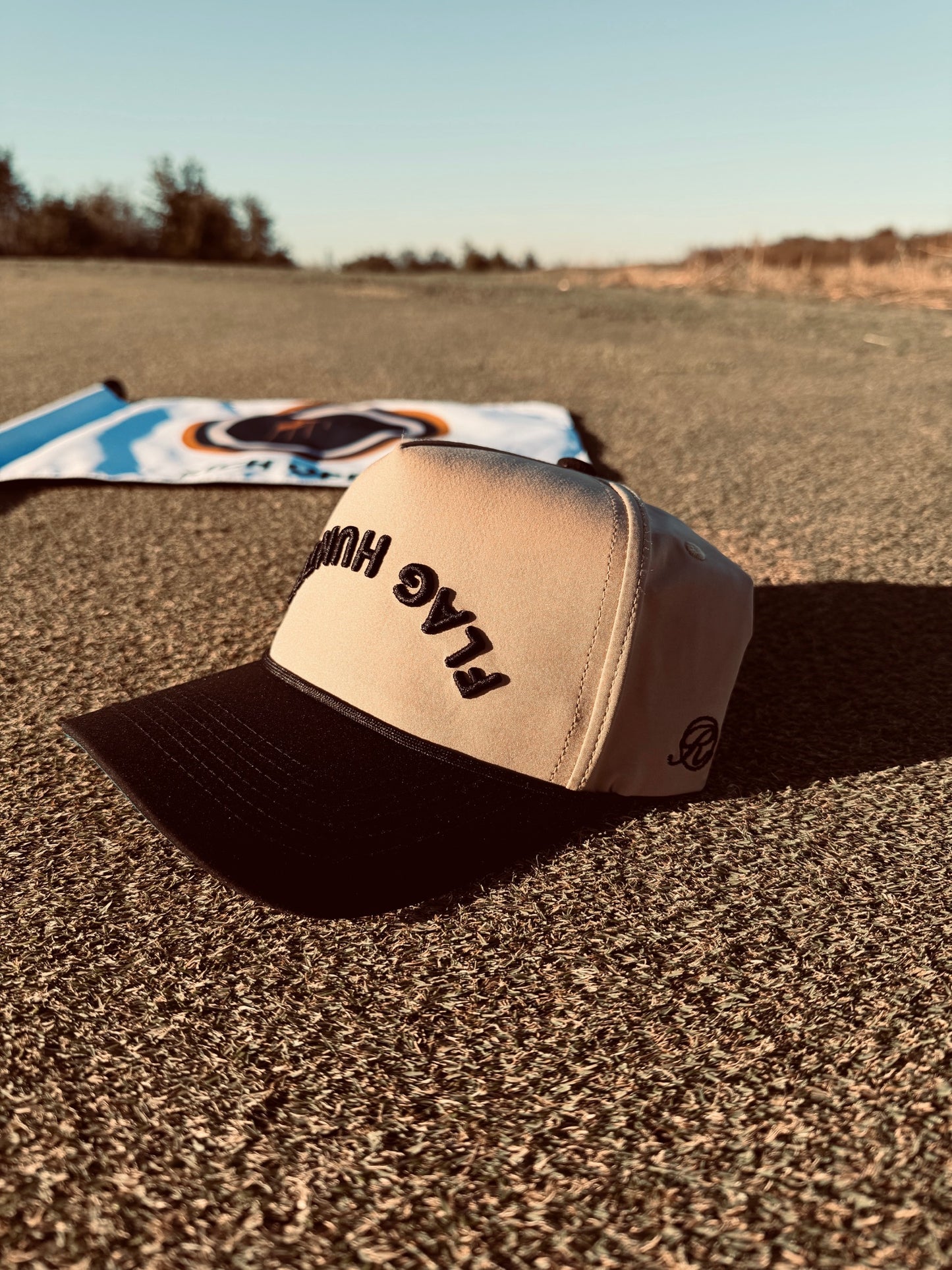 Flag Hunter Hat - Black on Khaki