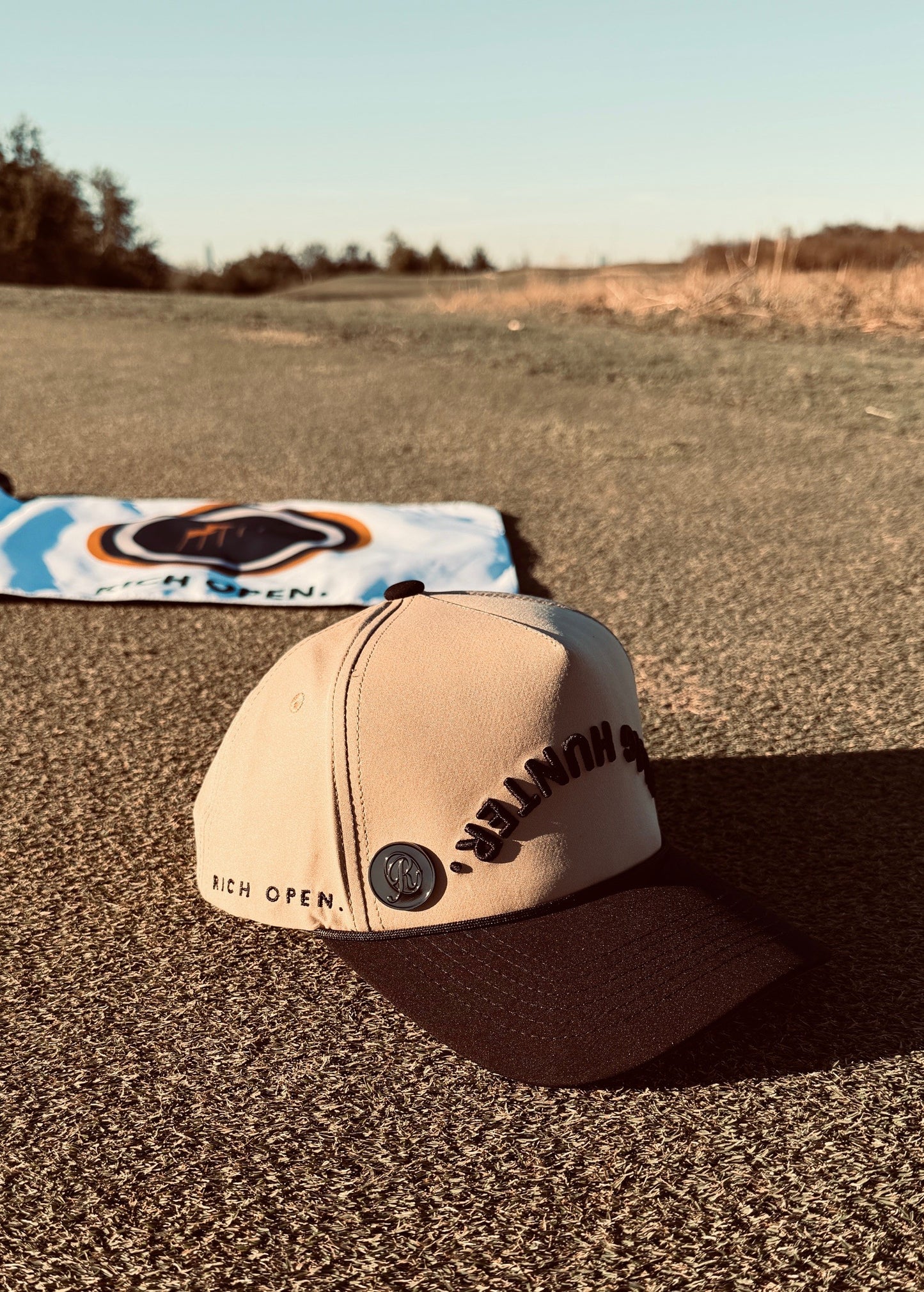 Flag Hunter Hat - Black on Khaki