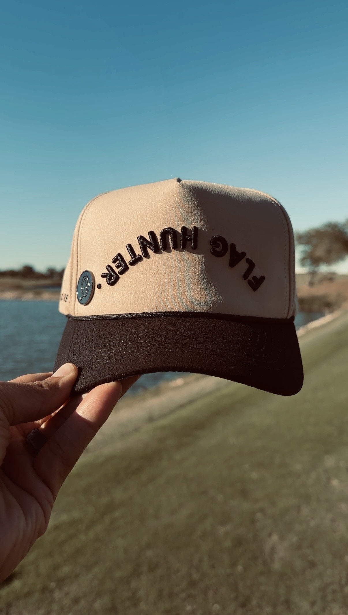 Flag Hunter Hat - Black on Khaki